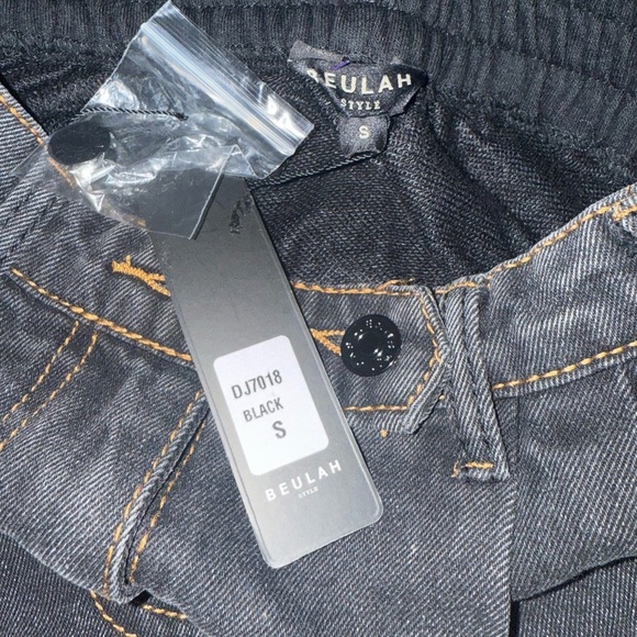 Beulah Wide Leg Black and Gray Jogger Jeans Small - Picture 8 of 10